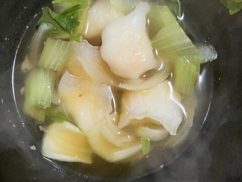 青梗菜たっぷり水餃子スープ